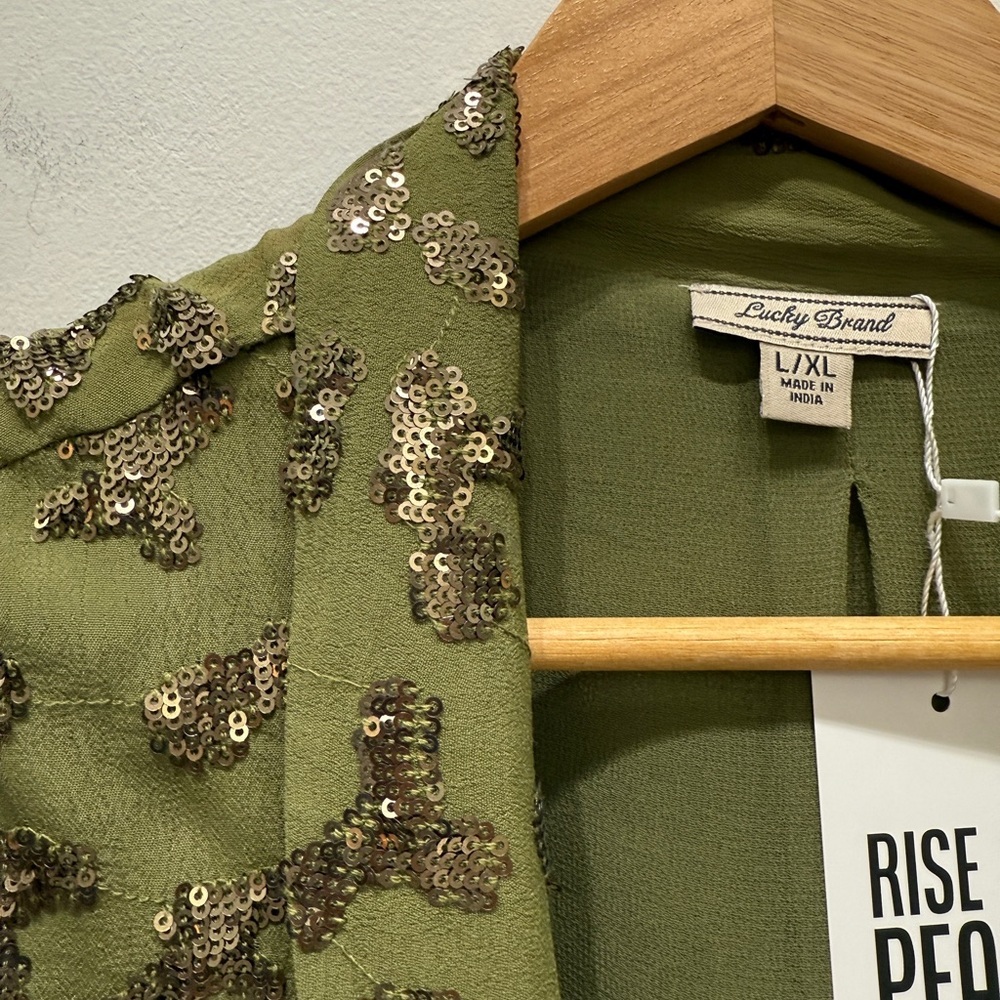 Lucky Brand olive Sequin Jacket - Picture 3 of 5